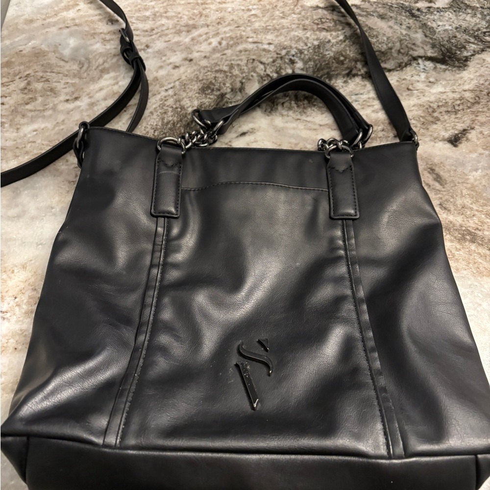 Black Leather Tote Bag
